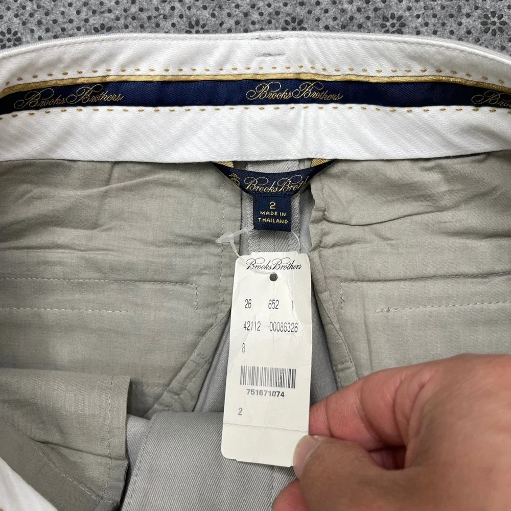 NEW Brooks Brothers 346 Madison Ave Khaki Wide Leg Stretch Pants Size 2  W30xL30